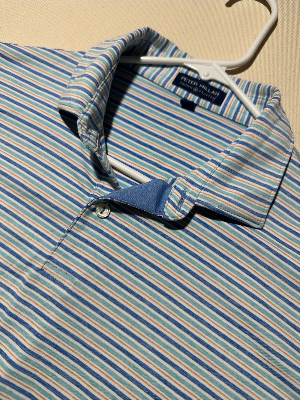 Peter Millar Crown Crafted Blue Multi-Stripe Men's Polo Shirt